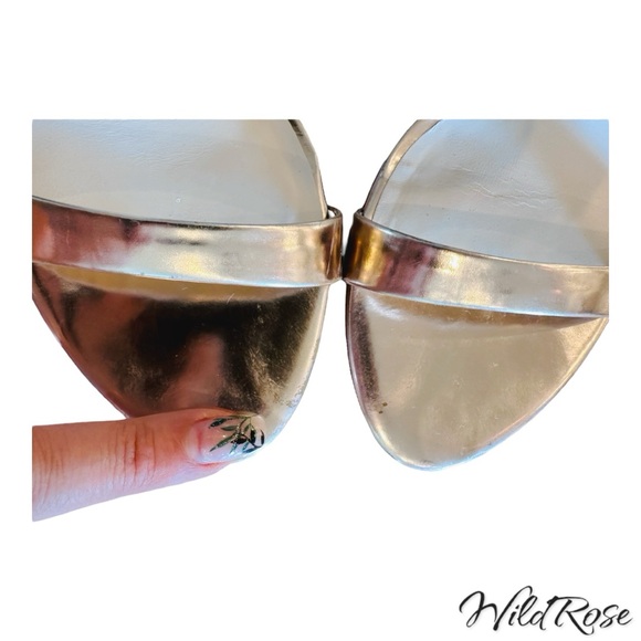 SOPHIA WEBSTER CHIARA GOLD EMBROIDERED WINGED LEATHER SANDAL PUMPS SZ 38 - Picture 10 of 16